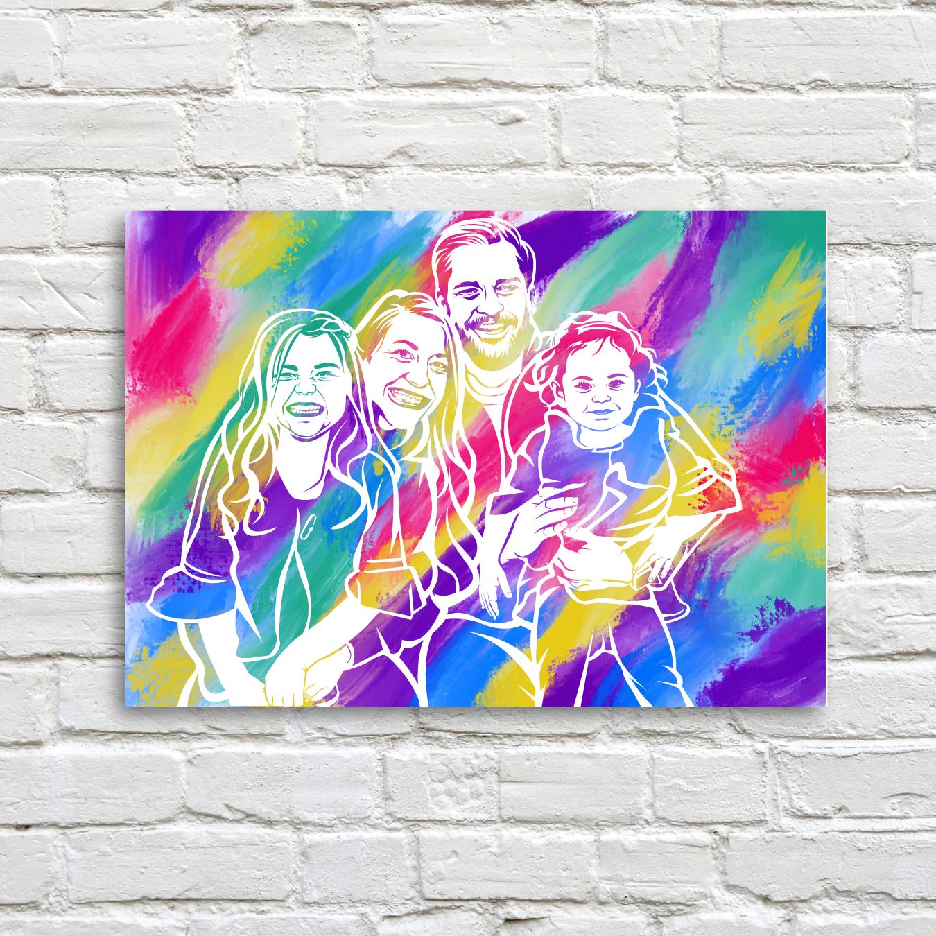 Family of 4 coloratura portrait after , final result