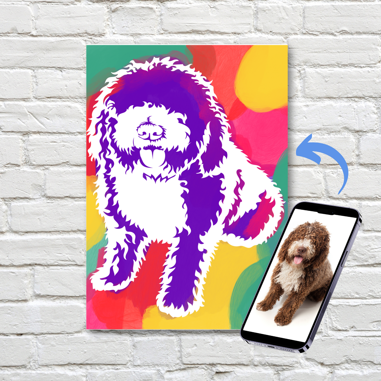 Dog portrait kit result created based on dog portrait sent by customer | Perfect gift for dog owner
