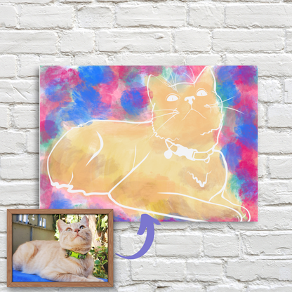 Example of pet portrait gift made with coloratura custom portrait kit from customer's picture