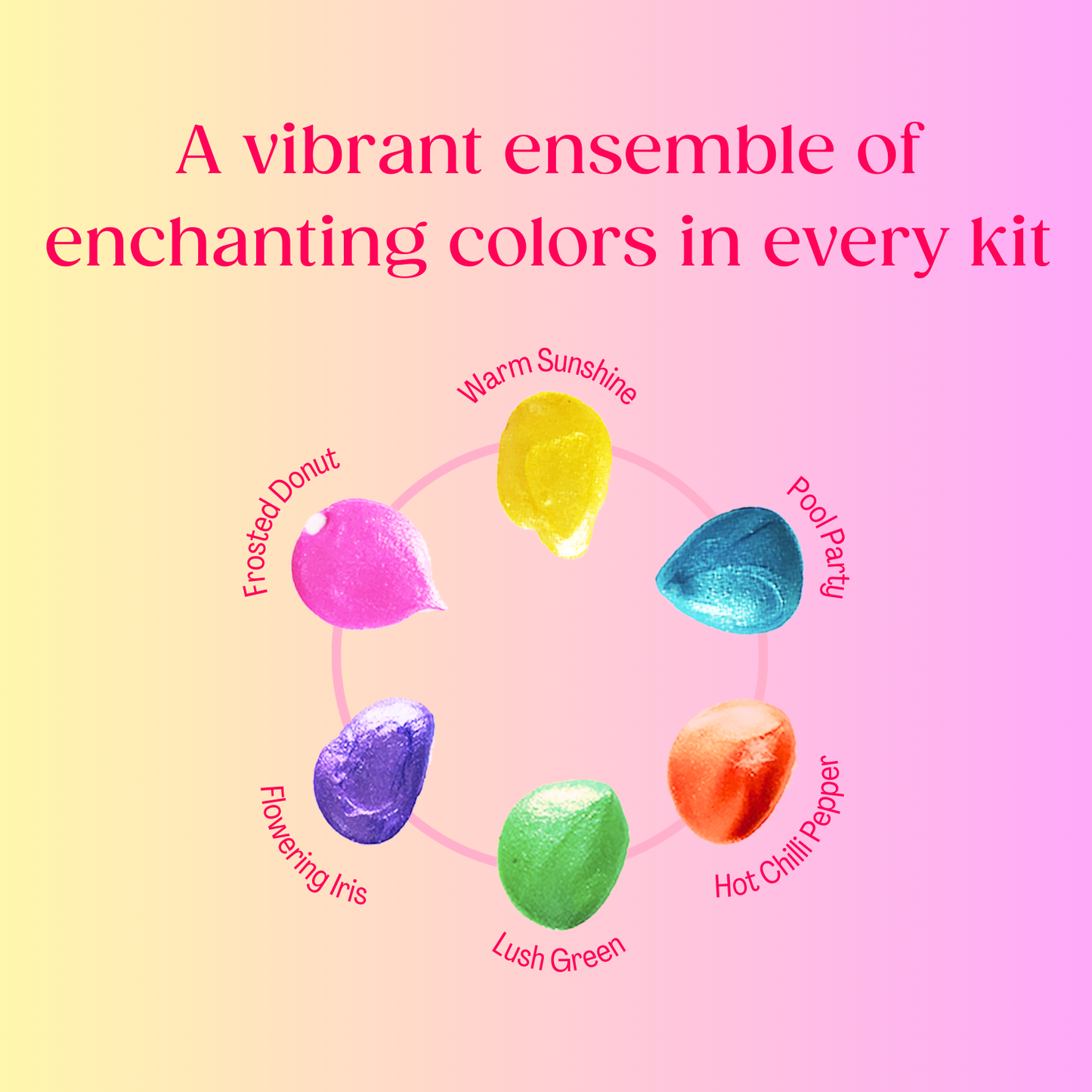 List of Selection of colors included in custom portrait kit